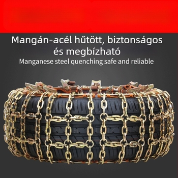 Acélból készült autógumi láncok, univerzálisak off-road SUV-k és szedánok számára, modell 8046, tömeg körülbelül 720 g, több modellhez