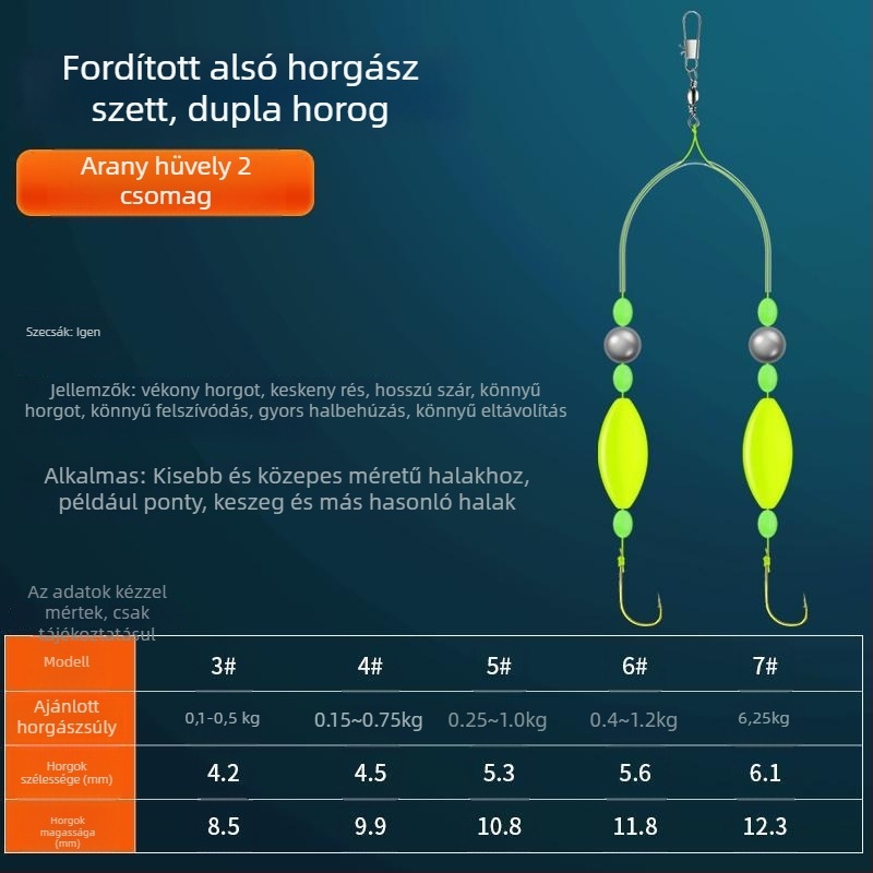 Robbanó horog kettős horoggal európai pontyhoz — tengeri horgászfelszerelés