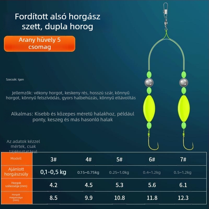 Robbanó horog kettős horoggal európai pontyhoz — tengeri horgászfelszerelés