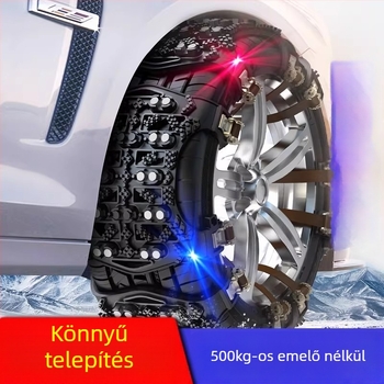 Téli csúszásgátló lánc autók és SUV-k számára, univerzális illeszkedés, automatikus feszítés, nem károsítja a gumikat