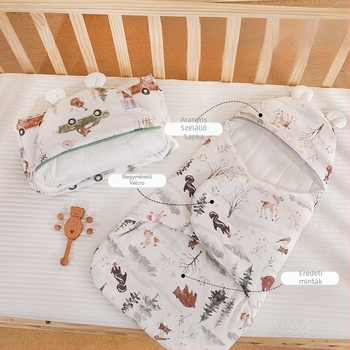 Újszülött hálózsák ölelésvédő dizájnnal, 100% pamut, legfeljebb 0,5 kg, rajzfilm-stílus, testreszabás elérhető