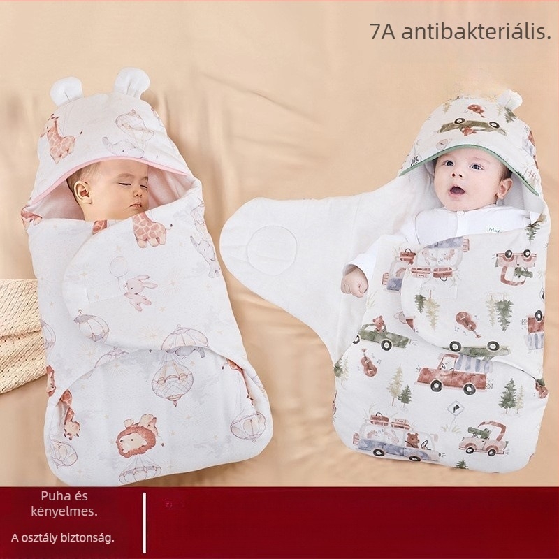 Újszülött hálózsák ölelésvédő dizájnnal, 100% pamut, legfeljebb 0,5 kg, rajzfilm-stílus, testreszabás elérhető