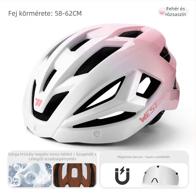 West Rider kerékpáros sisak, PC/EPS anyag, uniszex, felnőttek, logó nyomtatva