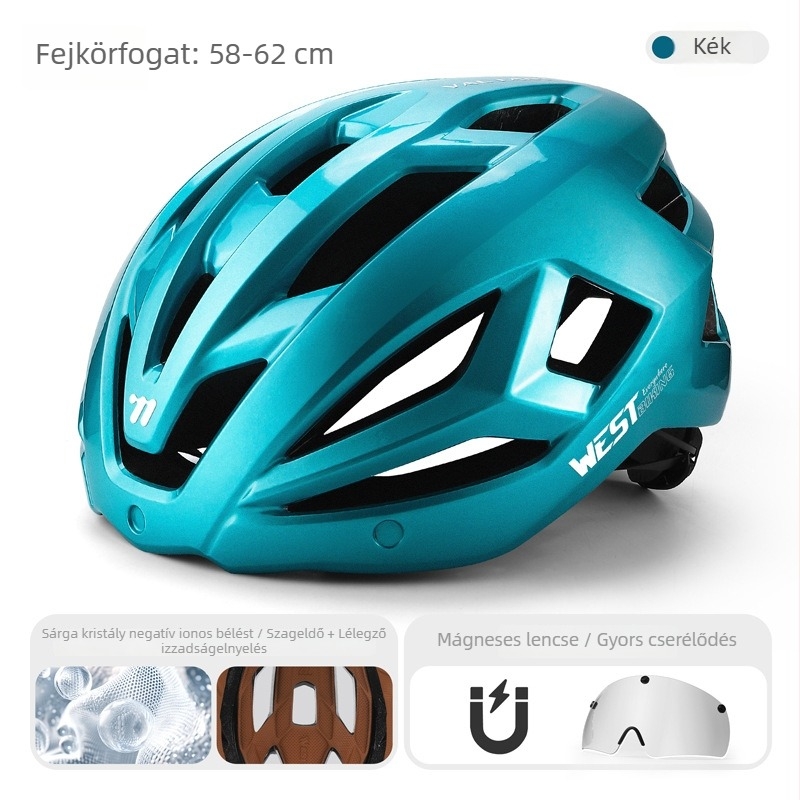 West Rider kerékpáros sisak, PC/EPS anyag, uniszex, felnőttek, logó nyomtatva