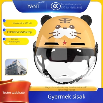 Gyerekeknek szóló elektromos autóhoz készült sisak, rajzfilmszerű dizájn, 3C tanúsítvány, ABS/EPP/PC anyagok, GB811-2022A