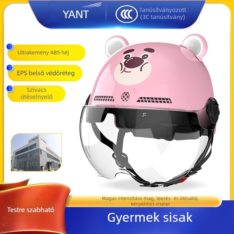 Gyerekeknek szóló elektromos autóhoz készült sisak, rajzfilmszerű dizájn, 3C tanúsítvány, ABS/EPP/PC anyagok, GB811-2022A