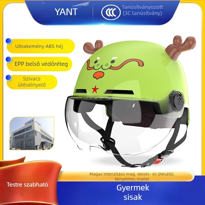Gyerekeknek szóló elektromos autóhoz készült sisak, rajzfilmszerű dizájn, 3C tanúsítvány, ABS/EPP/PC anyagok, GB811-2022A