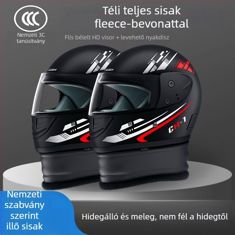 Universális 3C-s tanúsítvánnyal rendelkező teljes arcú sisak elektromos robogókhoz – szélálló, páramentes