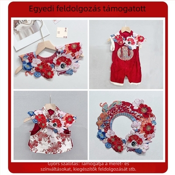 Hanfu felhős váll-falusi gallér gyerekeknek | poliészter fonal, bélés organza, hímzett minta, új kínai stílus