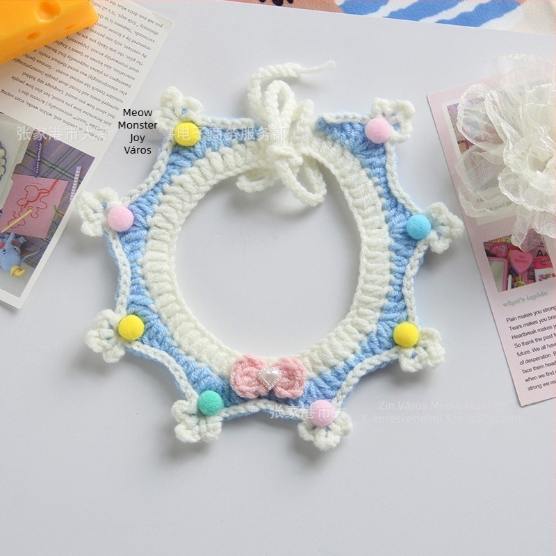 Gyapjúból készült horgolt sál háziállatoknak (macskák és kis kutyák) – általános használat, négy évszak