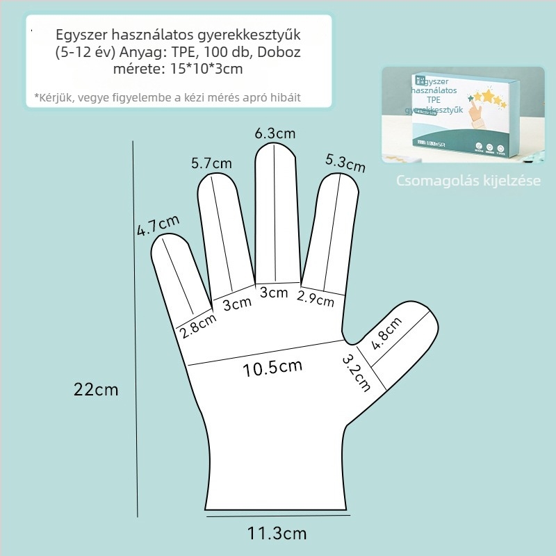 Egyszer használatos TPE kesztyűk, élelmiszer-minőségű, vízálló, csúszásmentes, átlátszó, vékony 0,05–0,1 mm (cateringhez, konyhához, sütéshez és háztartási használathoz)