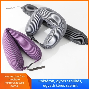 U-alakú utazó nyakpárna hab részecske töltettel, könnyű, japán stílusú, modern minimalista