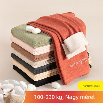 Női kasmírs fleece-es melegítő nadrág, varrás nélküli, meleg, magas derék