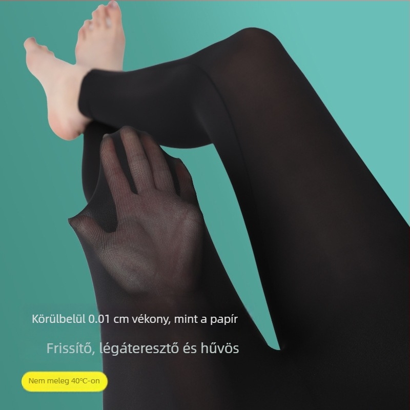 Női rendkívül vékony leggings nyárra, magas derékkal, cropped szabású edzés és jóga nadrág, légáteresztő nylon anyag