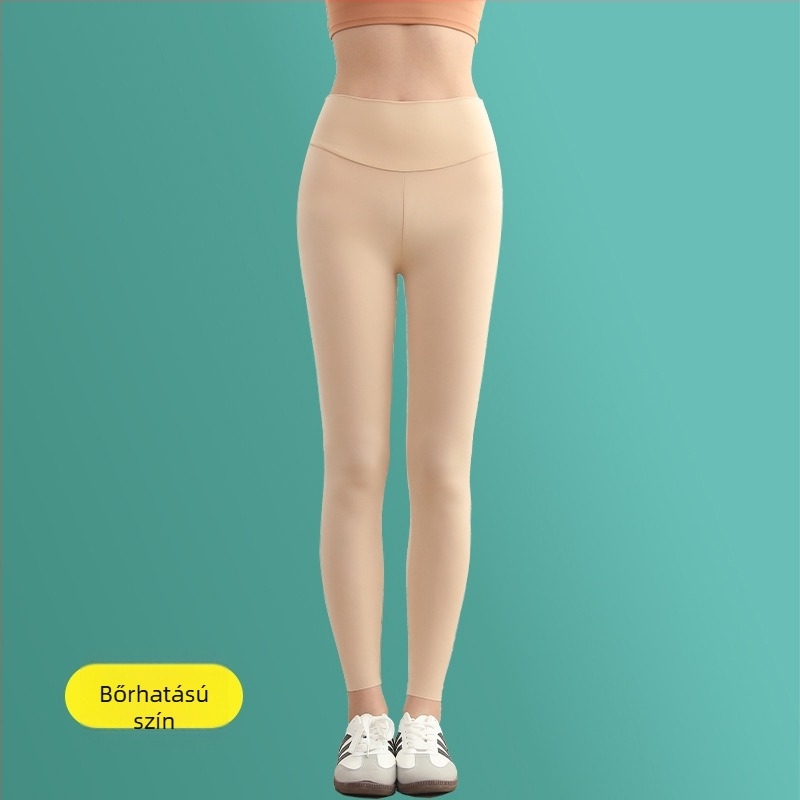 Női rendkívül vékony leggings nyárra, magas derékkal, cropped szabású edzés és jóga nadrág, légáteresztő nylon anyag