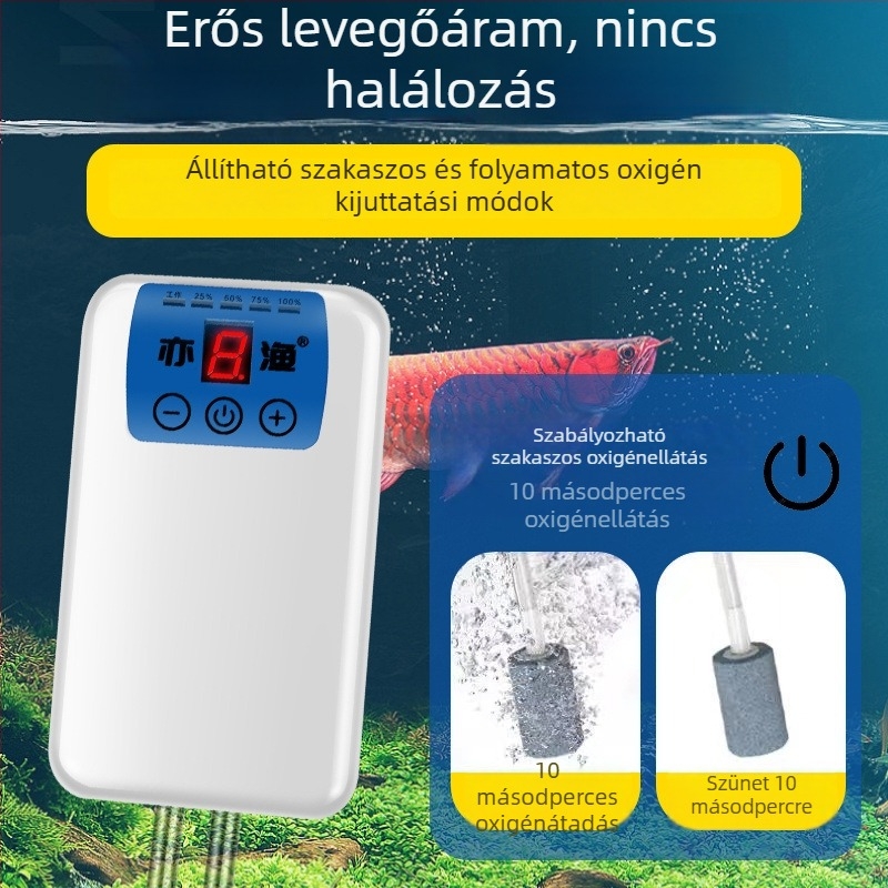 USB-s aerátor akváriumhoz és horgászathoz, újratölthető, hordozható, kettős használatú oxigénpumpa