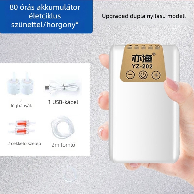 USB-s aerátor akváriumhoz és horgászathoz, újratölthető, hordozható, kettős használatú oxigénpumpa