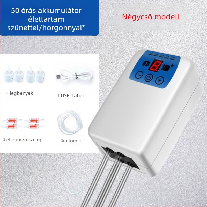 USB-s aerátor akváriumhoz és horgászathoz, újratölthető, hordozható, kettős használatú oxigénpumpa