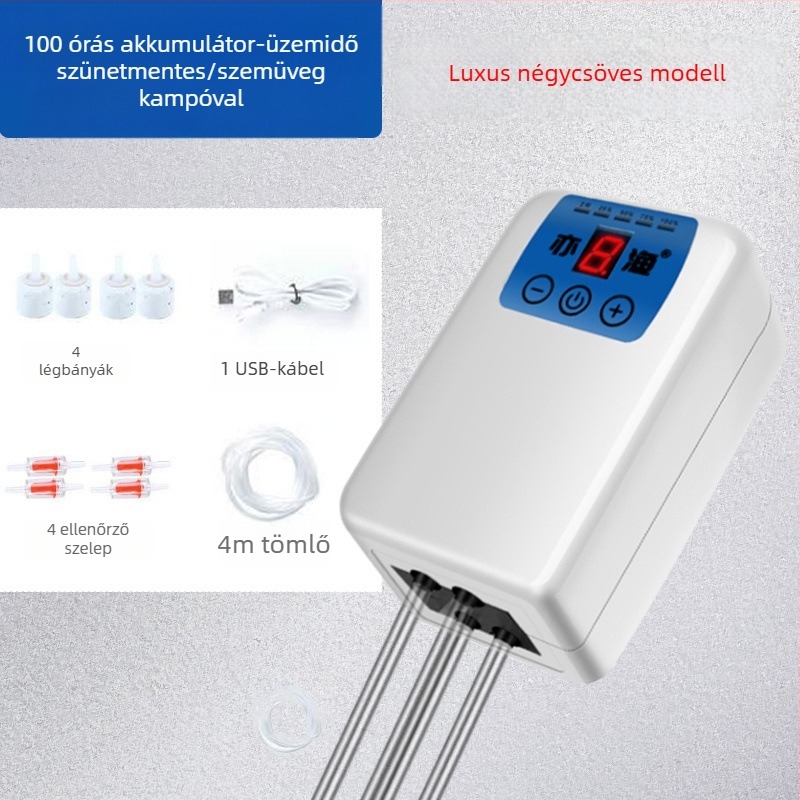 USB-s aerátor akváriumhoz és horgászathoz, újratölthető, hordozható, kettős használatú oxigénpumpa