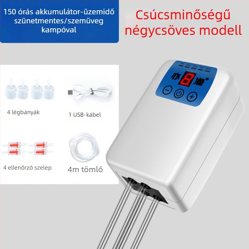 USB-s aerátor akváriumhoz és horgászathoz, újratölthető, hordozható, kettős használatú oxigénpumpa
