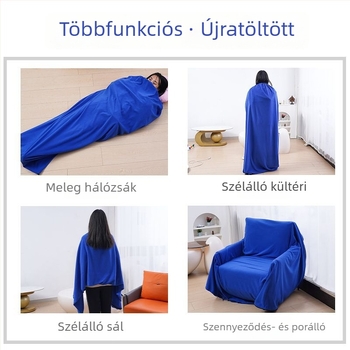 Poliészter flízes belső hálózsákhuzat, boríték-stílusú, felnőtteknek, kétoldalas, vastított, szennyeződés-álló, kempingezéshez és utazásokhoz