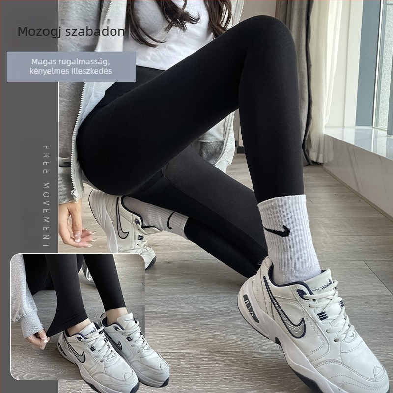 Modal leggings nőknek tavasszal–ősszel, vékony, testhez álló, plusz méret, fekete jóga nadrág 3/4 hosszúságú
