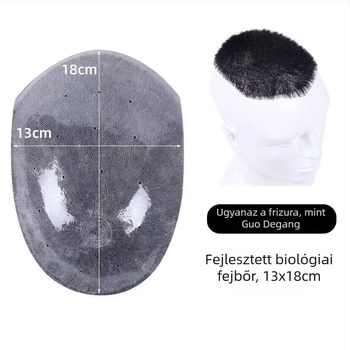 Donghui férfi paróka, kézzel szőtt, valódi emberi haj, nem hővel festett, bármilyen arcforma esetén
