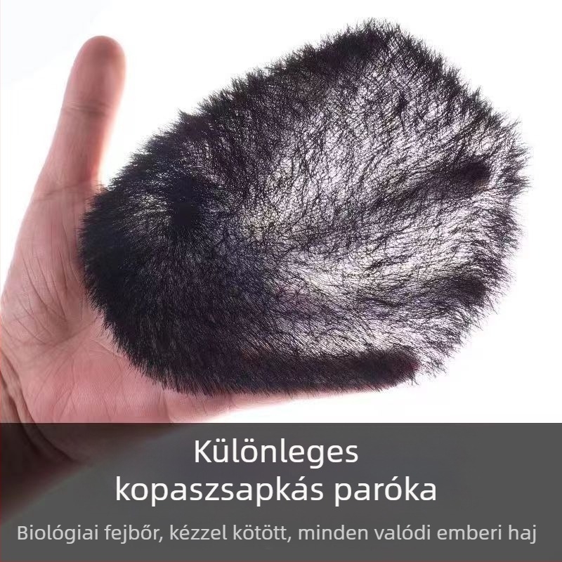 Donghui férfi paróka, kézzel szőtt, valódi emberi haj, nem hővel festett, bármilyen arcforma esetén
