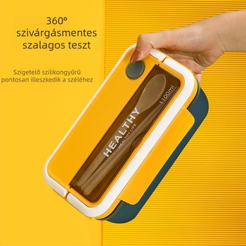 Műanyag ebédes doboz, téglalap alakú, mikrohullámú sütő kompatibilis, 1–2 L kapacitás