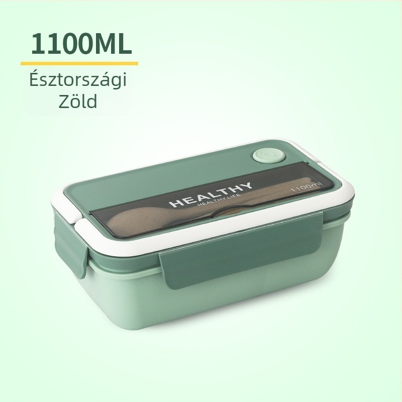 Műanyag ebédes doboz, téglalap alakú, mikrohullámú sütő kompatibilis, 1–2 L kapacitás