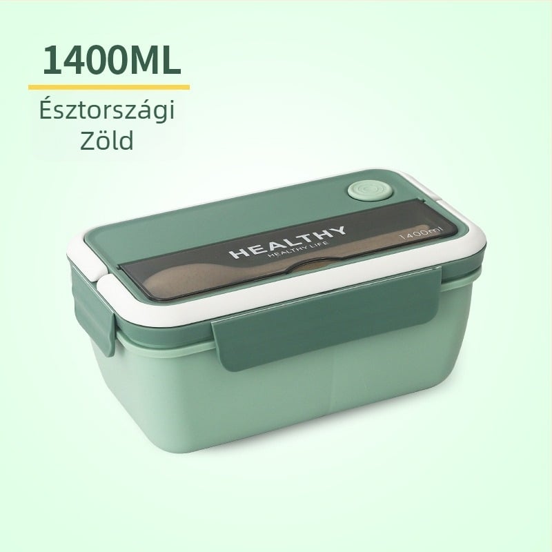 Műanyag ebédes doboz, téglalap alakú, mikrohullámú sütő kompatibilis, 1–2 L kapacitás