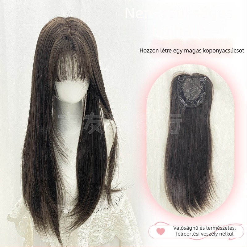 Női paróka, egyenes haj, modell Pj008, hőálló rost, mechanizmusos kivitel