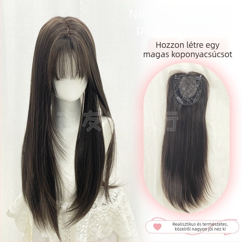 Női paróka, egyenes haj, modell Pj008, hőálló rost, mechanizmusos kivitel