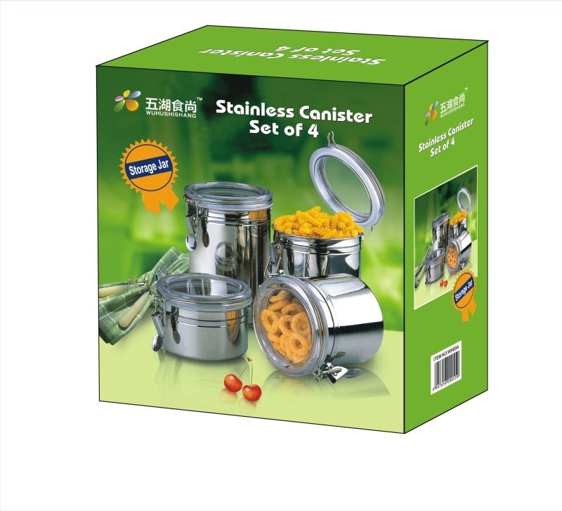 Rozsdamentes acél tömített tárolóedény, kerek formájú, 1–2 L kapacitás, nyomtatott logóval