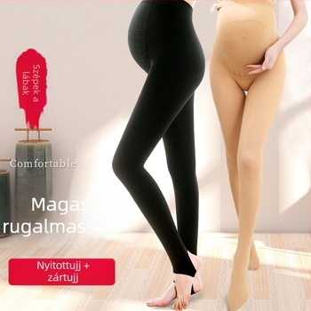 Kismama harisnya fleece béléssel, vastag, teljes hosszúságú, testhezálló, meleg poliészter–nylon keverék (50–70% poliészter, 30–50% nylon), magas rugalmasság