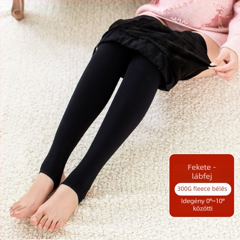 Kismama harisnya fleece béléssel, vastag, teljes hosszúságú, testhezálló, meleg poliészter–nylon keverék (50–70% poliészter, 30–50% nylon), magas rugalmasság