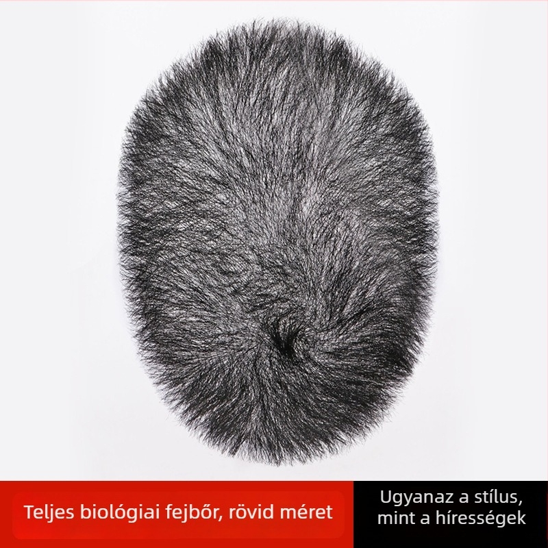 Férfi paróka biológiai fejbőrrel, valódi hajból, teljesen kézzel készített modell Guo Degang, perm- és festés megengedett