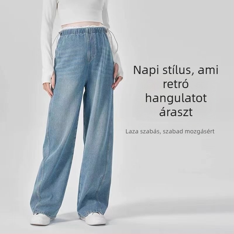 Kismama nadrág széles lábú fazonnal, húzózsinórral, magas derékkal, fleece béléses meleg