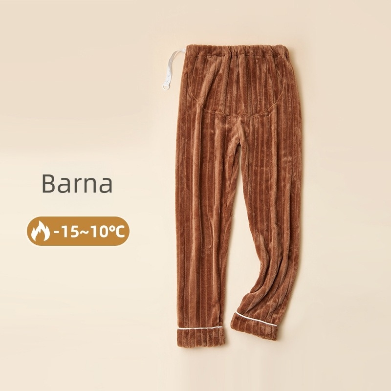 Kismama pizsama nadrág fleece béléssel, vastag, laza szabás, has támasz, téli otthoni viselet