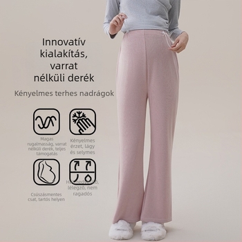 Várandós nőknek készült nadrág őszre–télre, laza szabás, vast anyag, magas rugalmasság, viszkóz 50–70%