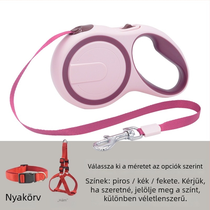 Teleszkópos automata kutyapóráz visszahúzható kötéllel (Teleszkópos; Automata; Kutyáknak; Kötél)
