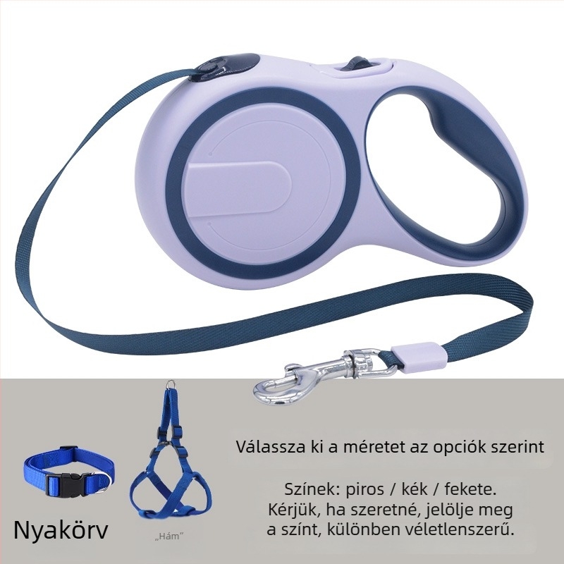 Teleszkópos automata kutyapóráz visszahúzható kötéllel (Teleszkópos; Automata; Kutyáknak; Kötél)