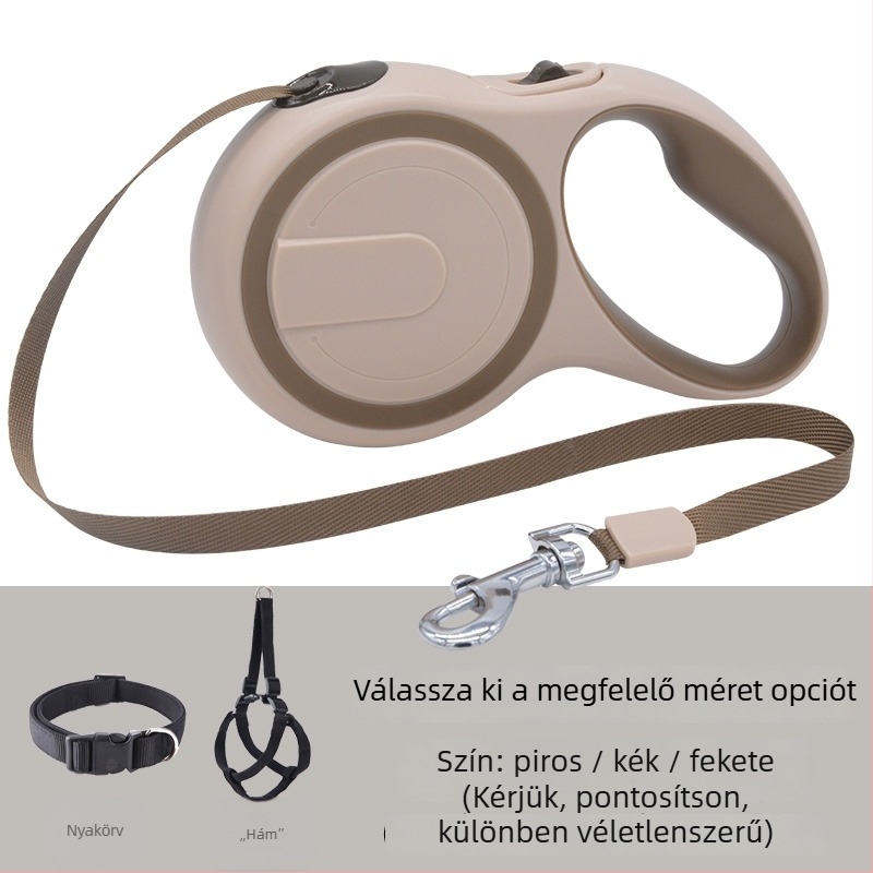Teleszkópos automata kutyapóráz visszahúzható kötéllel (Teleszkópos; Automata; Kutyáknak; Kötél)