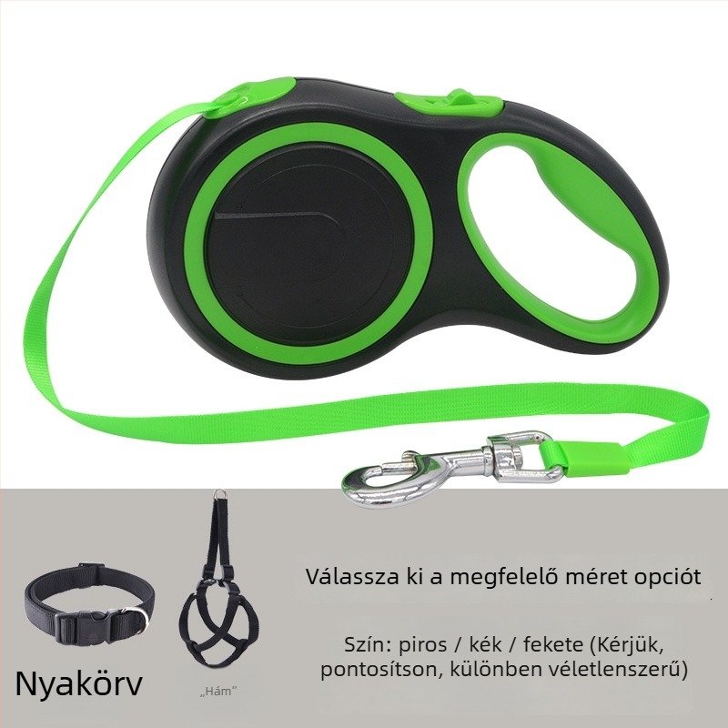 Teleszkópos automata kutyapóráz visszahúzható kötéllel (Teleszkópos; Automata; Kutyáknak; Kötél)