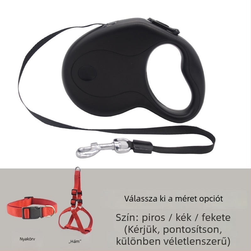 Teleszkópos automata kutyapóráz visszahúzható kötéllel (Teleszkópos; Automata; Kutyáknak; Kötél)