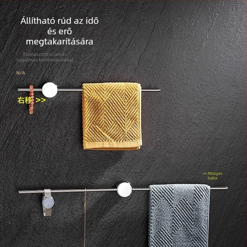 Réz törölközőtartó, króm bevonat, egykaros, 5 kg terhelhetőség, könnyű luxus stílus