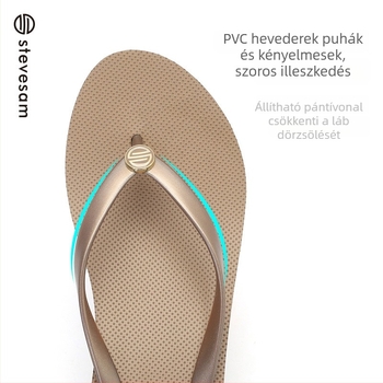 Női platformos flip-flop, PVC felső, gumitalp, kerek orr, bélés nélküli