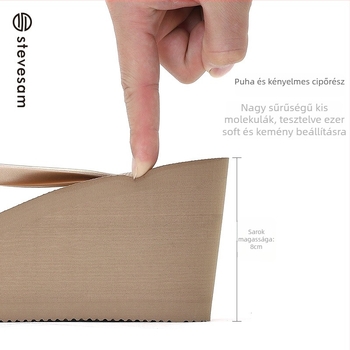 Női platformos flip-flop, PVC felső, gumitalp, kerek orr, bélés nélküli