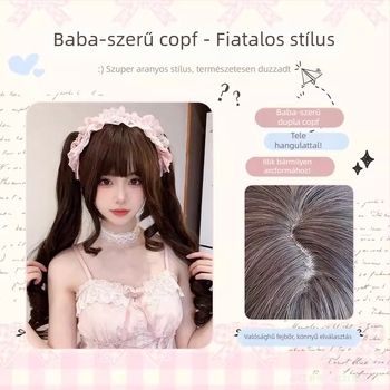 Ponytail paróka klippel, leválasztható Lolita dupla copf – magas hőmérsékletű szálak, mechanizmus, modell Mga-y0032+2107, nőknek