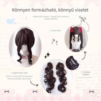 Ponytail paróka klippel, leválasztható Lolita dupla copf – magas hőmérsékletű szálak, mechanizmus, modell Mga-y0032+2107, nőknek